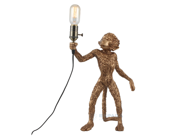 Antique Gold Monkey Table Lamp