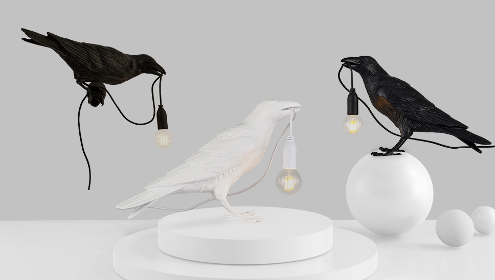Creative Raven Sculpture LED Lampade